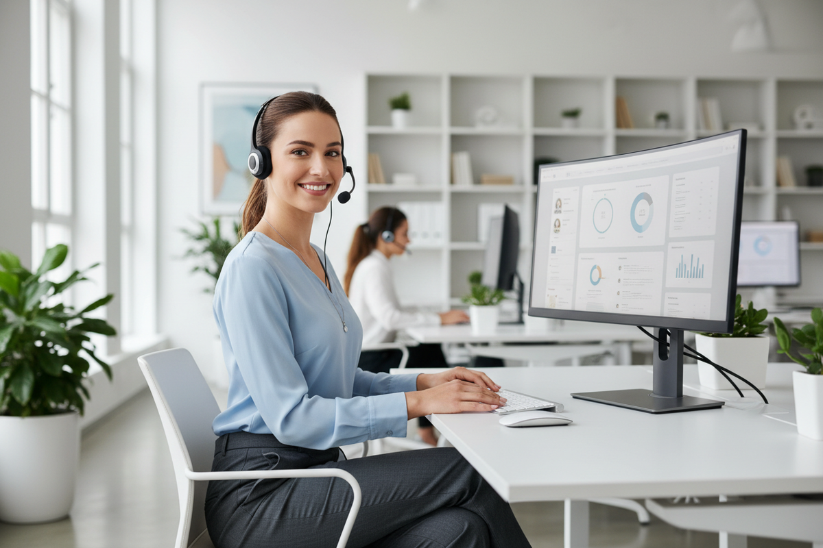 a female customer support professional